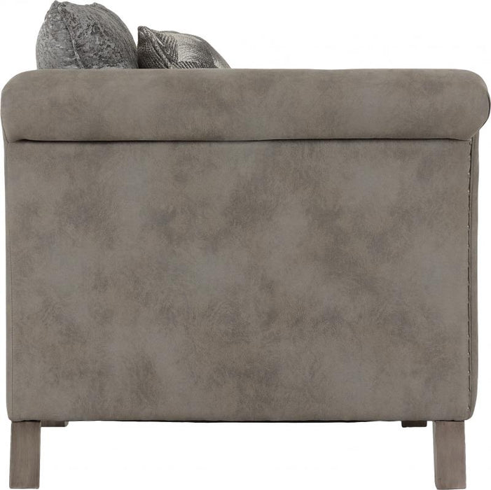 Grace 3 Seater Sofa in Silver/Grey Fabric