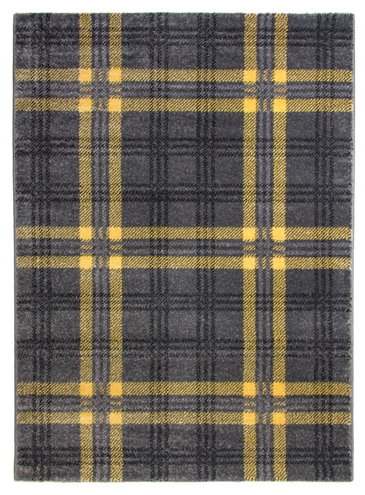 Glendale Tartan Rug - Grey/Yellow