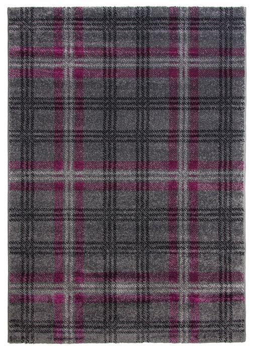 Glendale Tartan Rug - Grey/Purple