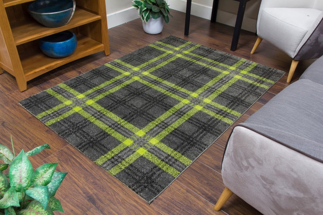 Glendale Tartan Rug - Grey/Green