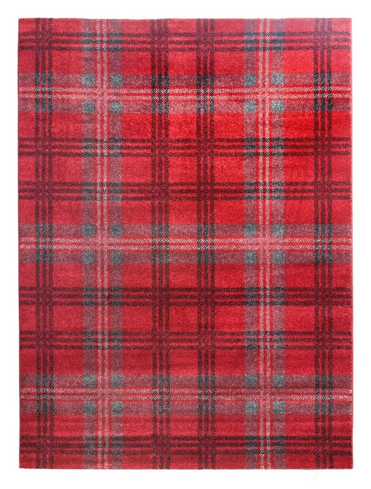 Glendale Tartan Rug - Red/Grey