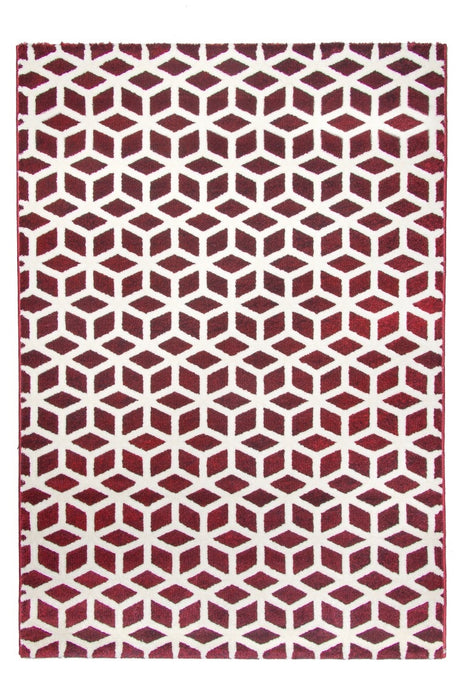 Red Cube Geometric Rug - Toscana