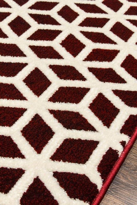 Red Cube Geometric Rug - Toscana