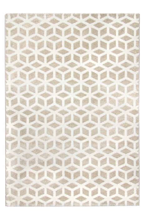 Beige Cube Geometric Rug - Toscana