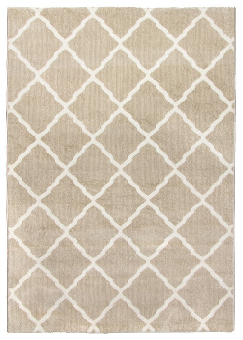 Beige Lattice Geometric Rug - Toscana