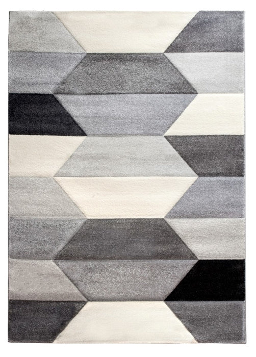 Impulse Hexa Geometric Rug - Grey