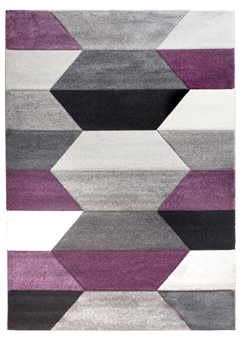 Purple Grey Hexa Geometric Rug - Impulse