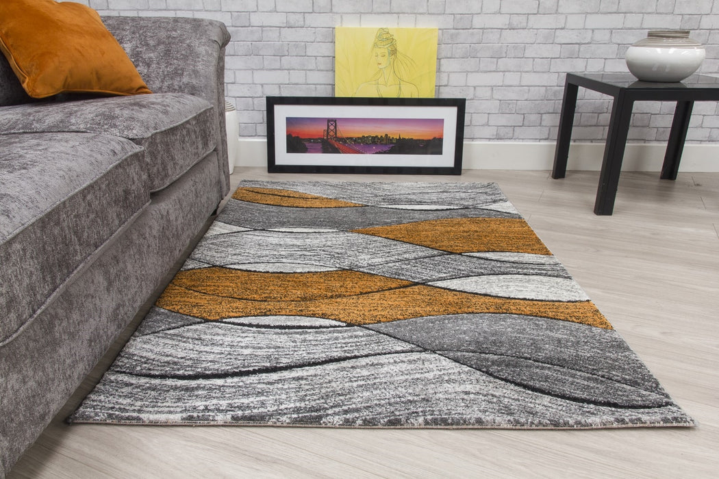 Grey Pumpkin Waves Rug - Impulse