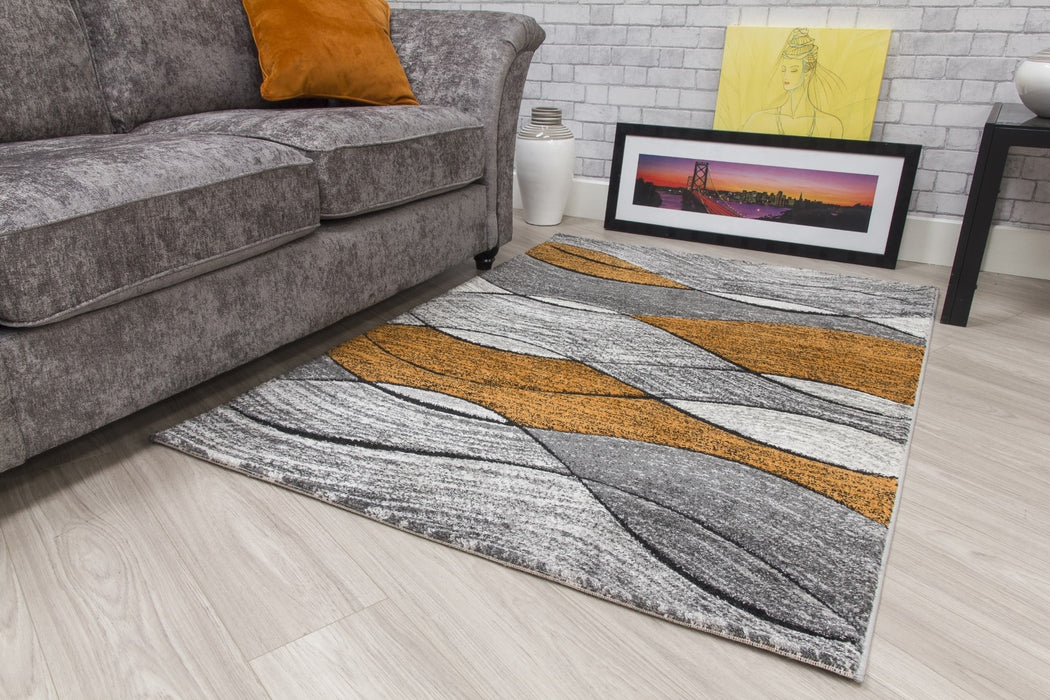 Grey Pumpkin Waves Rug - Impulse