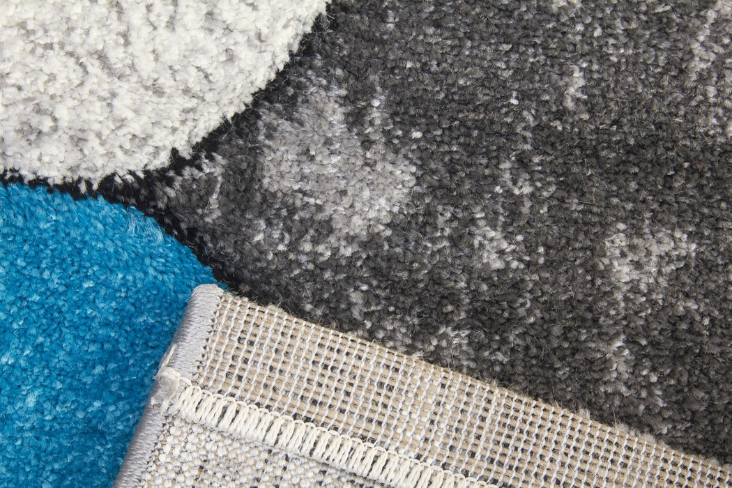 Grey Teal Coblo Rug - Impulse