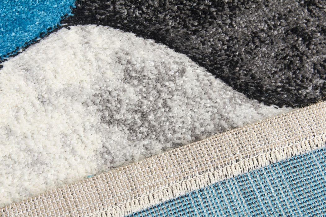 Grey Teal Coblo Rug - Impulse