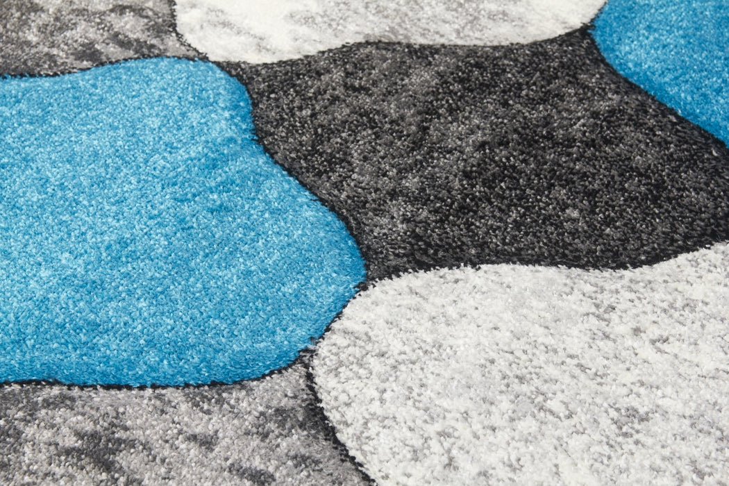 Grey Teal Coblo Rug - Impulse