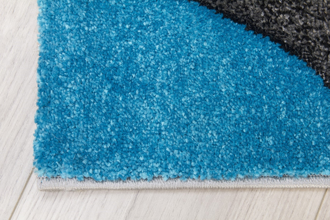 Grey Teal Coblo Rug - Impulse