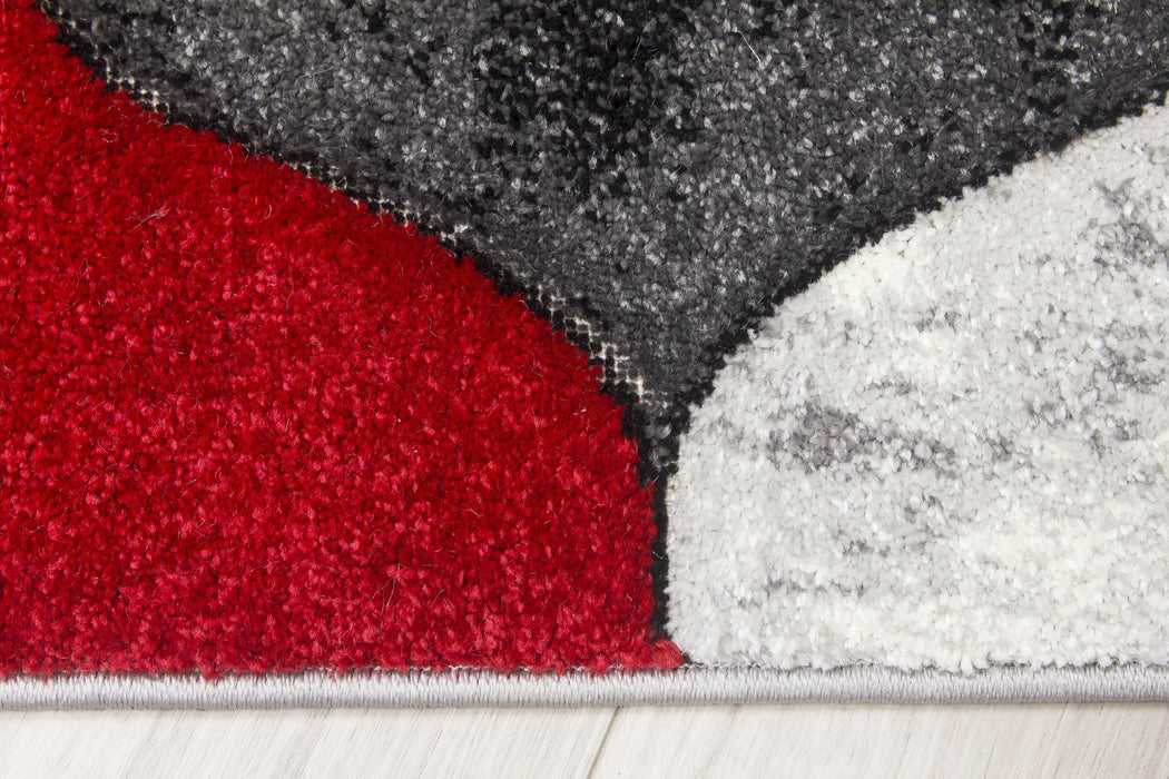 Grey Red Coblo Rug - Impulse