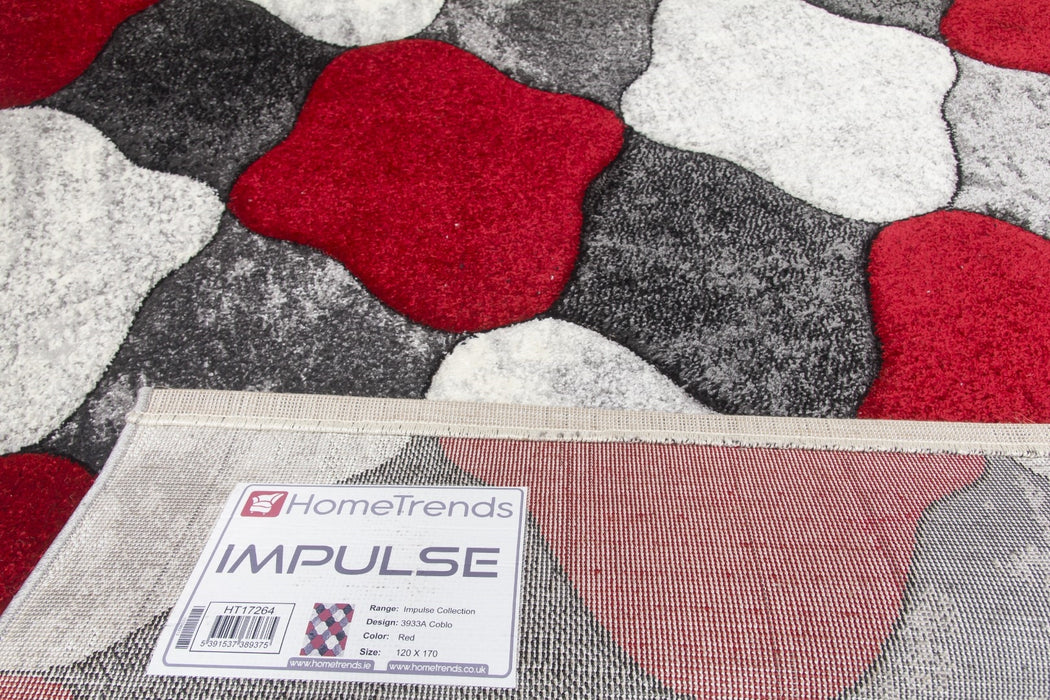 Grey Red Coblo Rug - Impulse