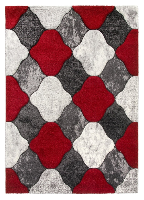 Grey Red Coblo Rug - Impulse