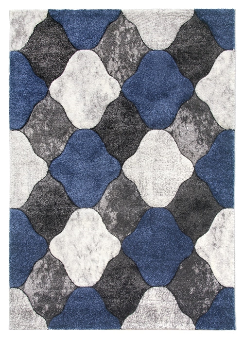 Grey Navy Coblo Rug - Impulse