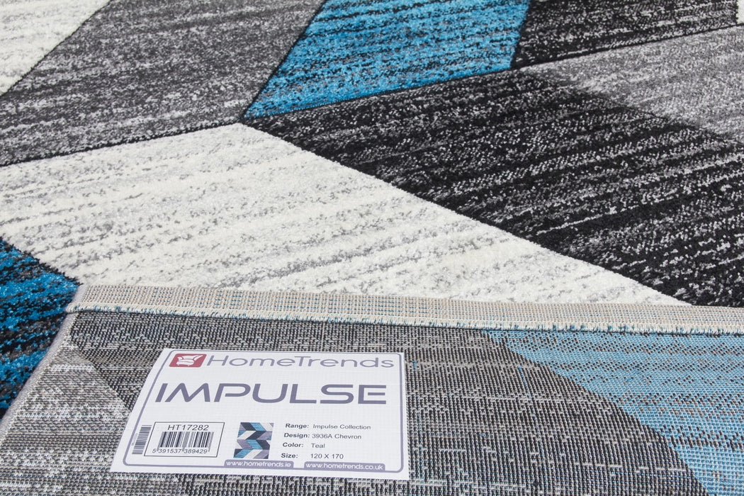 Grey Teal Chevron Rug - Impulse