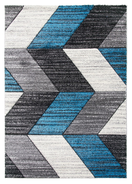 Grey Teal Chevron Rug - Impulse