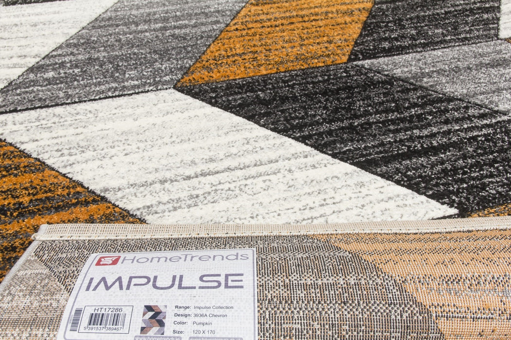 Grey Pumpkin Chevron Rug - Impulse