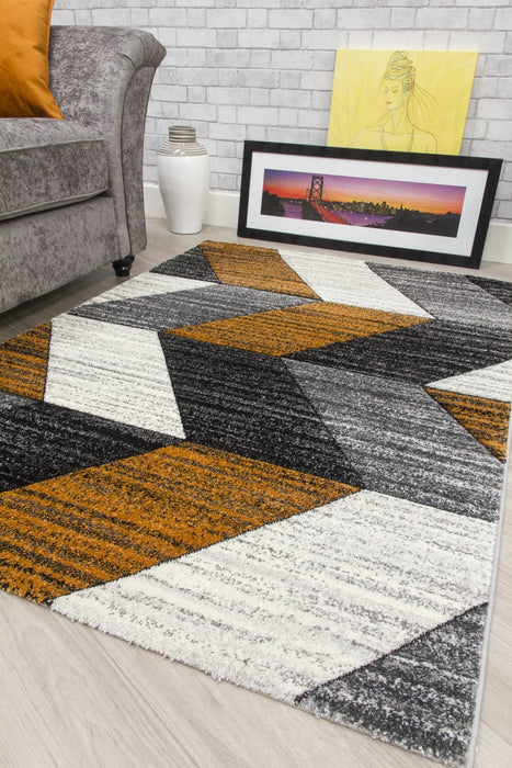 Grey Pumpkin Chevron Rug - Impulse