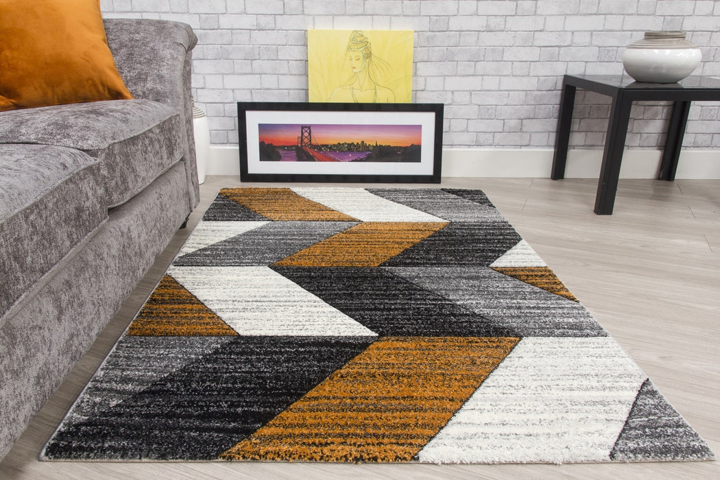 Grey Pumpkin Chevron Rug - Impulse