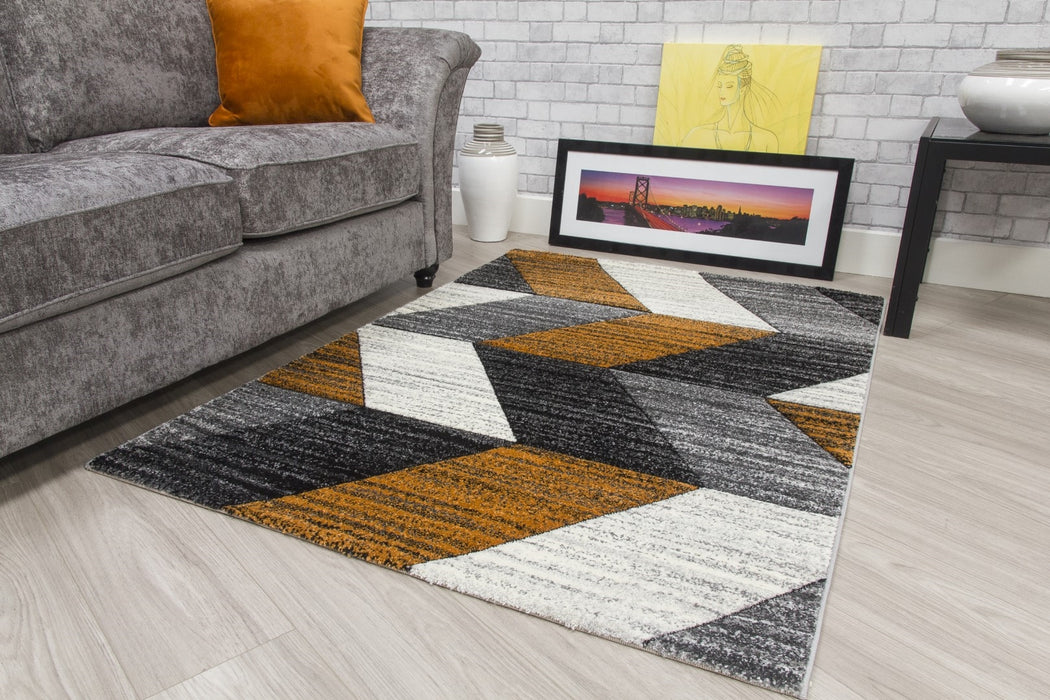 Grey Pumpkin Chevron Rug - Impulse