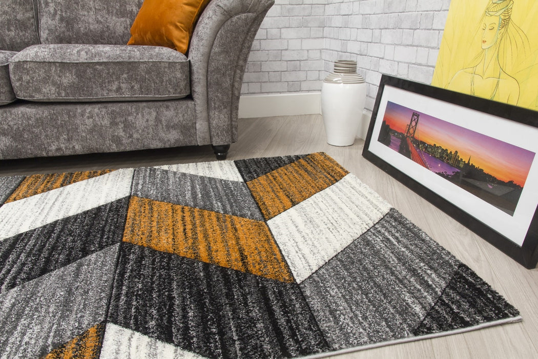 Grey Pumpkin Chevron Rug - Impulse