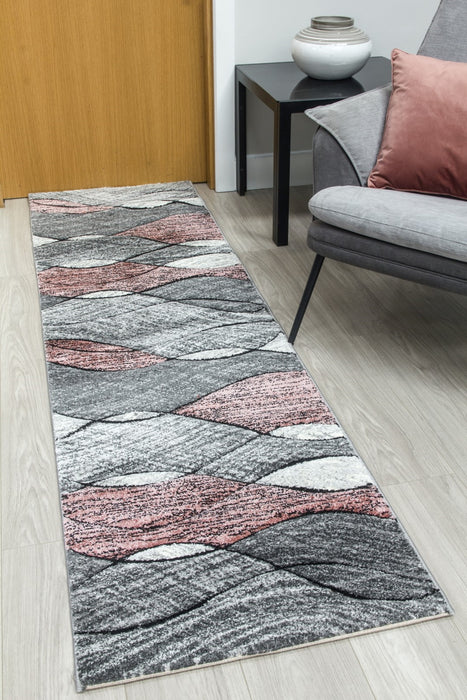 Impulse WavesRunner Rug - Grey / Pink