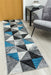 Impulse Triad Runner Rug - Grey/Black/Teal