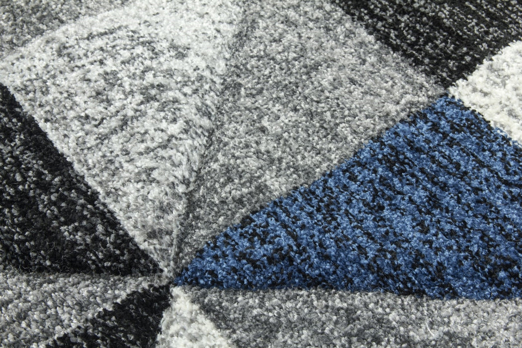 Impulse Triad Runner Rug - Grey/Black/Navy