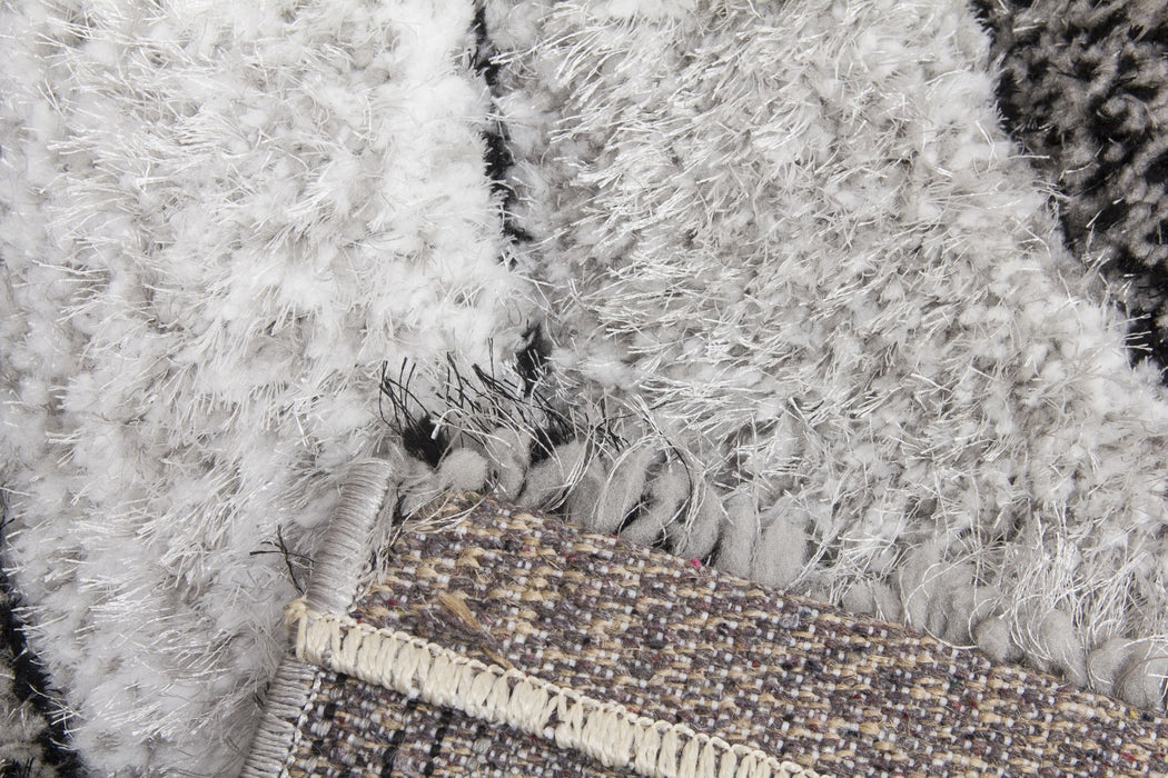 Luxus Teardrop - 3D Shaggy Rug - Grey