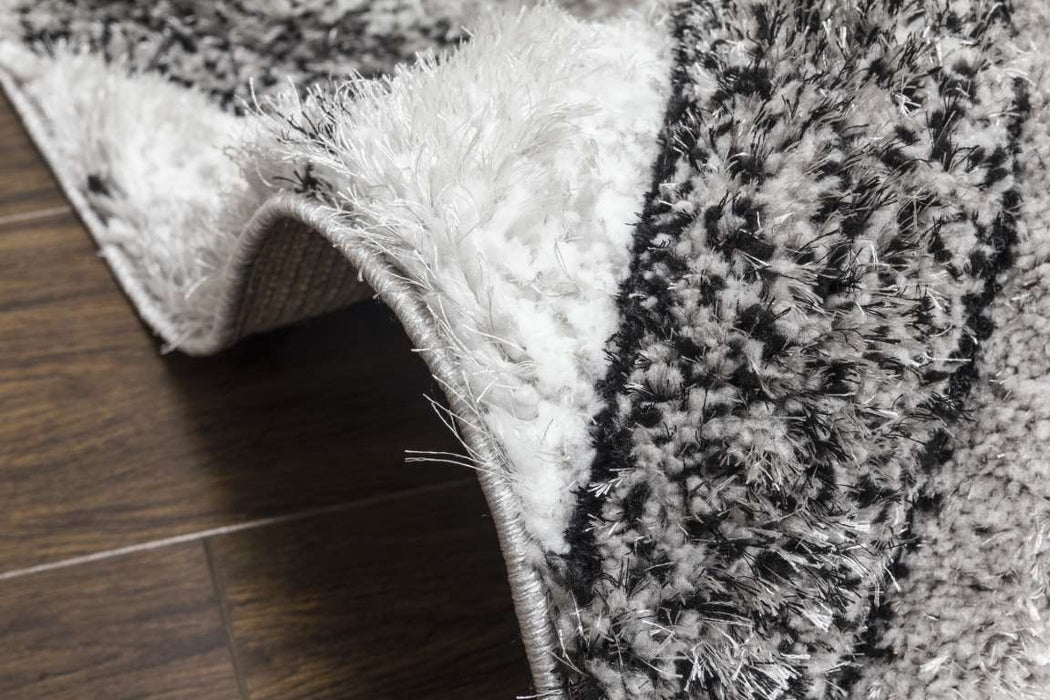 Luxus Teardrop - 3D Shaggy Rug - Grey