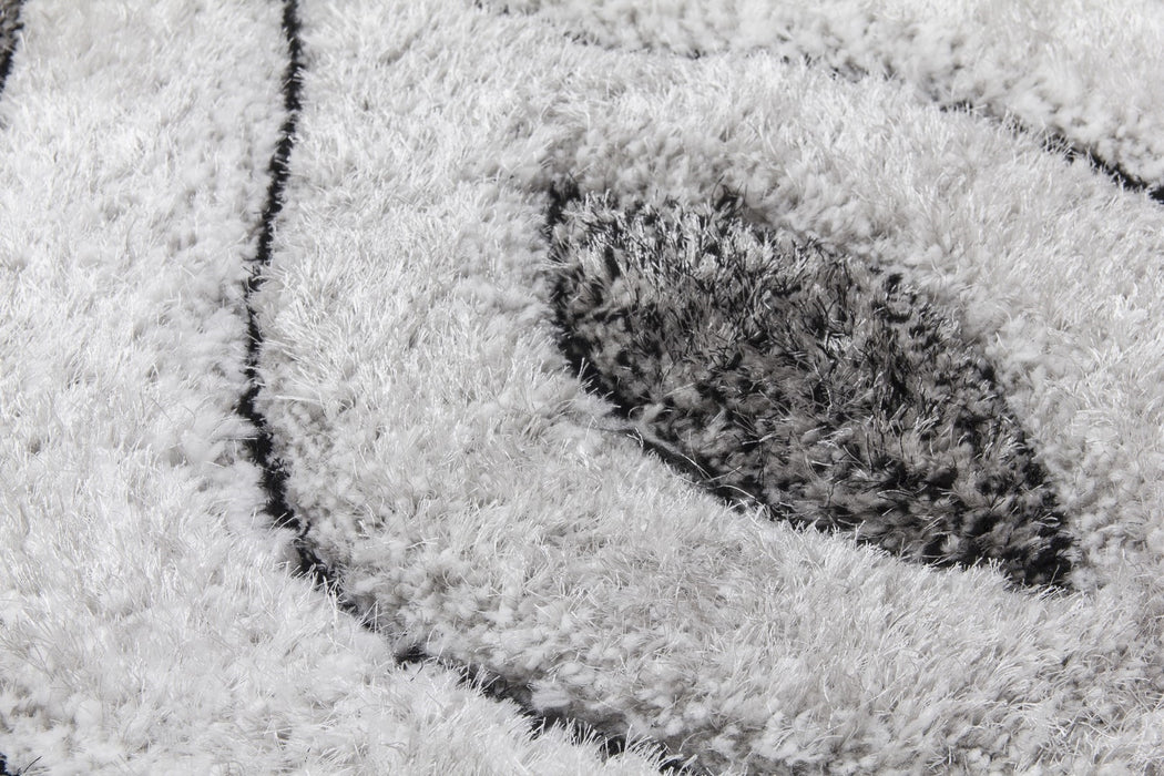 Luxus Teardrop - 3D Shaggy Rug - Grey