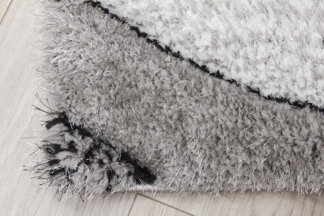 Luxus Teardrop - 3D Shaggy Rug - Grey