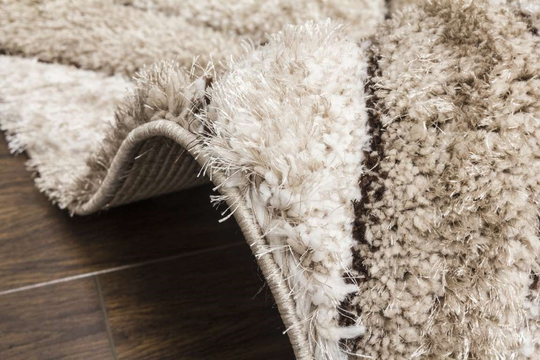 Luxus Teardrop - 3D Shaggy Rug - Beige