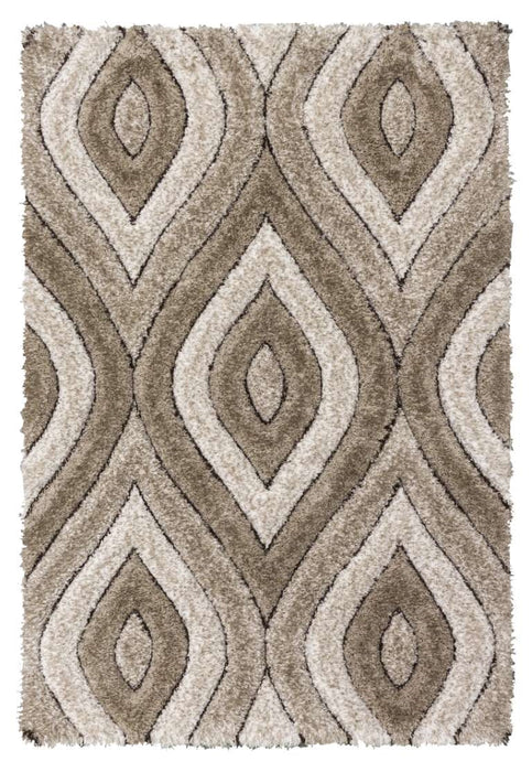 Luxus Teardrop - 3D Shaggy Rug - Beige