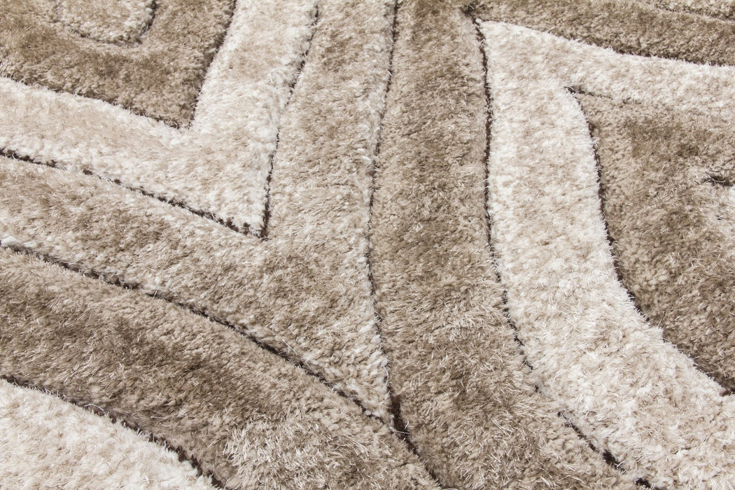 Luxus Teardrop - 3D Shaggy Rug - Beige