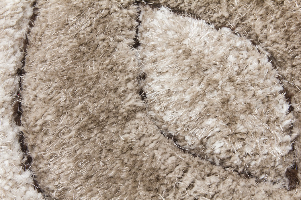 Luxus Teardrop - 3D Shaggy Rug - Beige