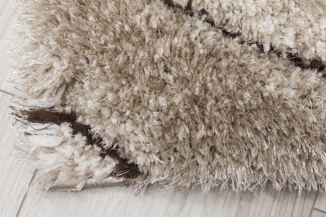 Luxus Teardrop - 3D Shaggy Rug - Beige