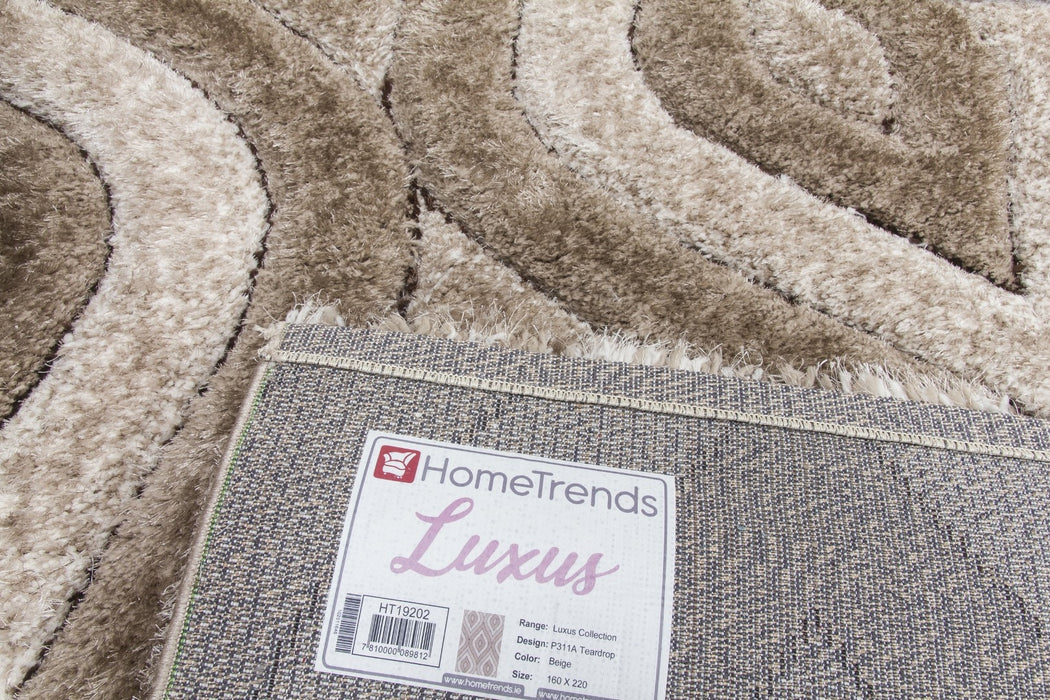 Luxus Teardrop - 3D Shaggy Rug - Beige