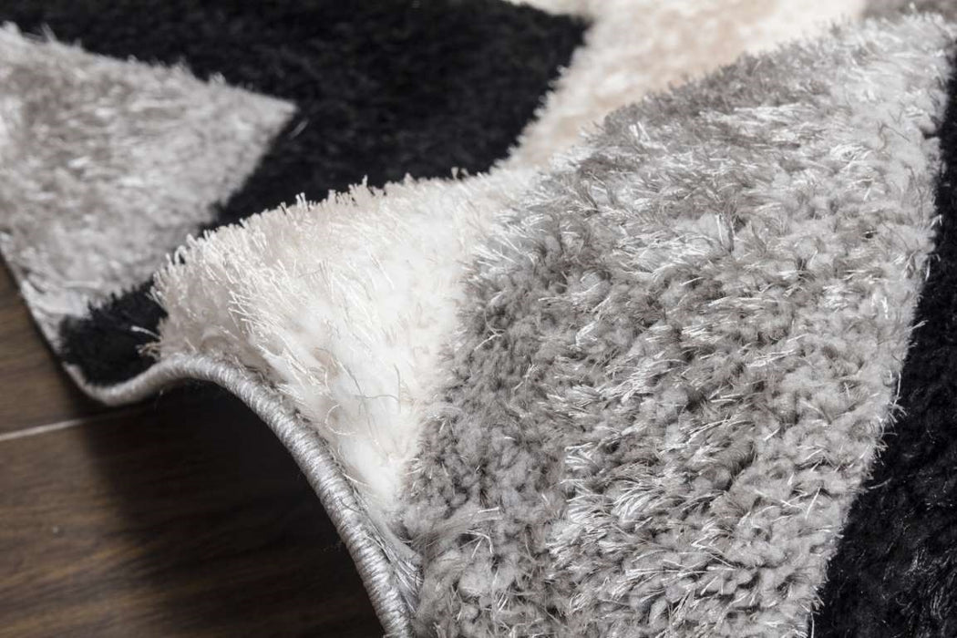 Luxus Cascade - 3D Shaggy Rug - Grey