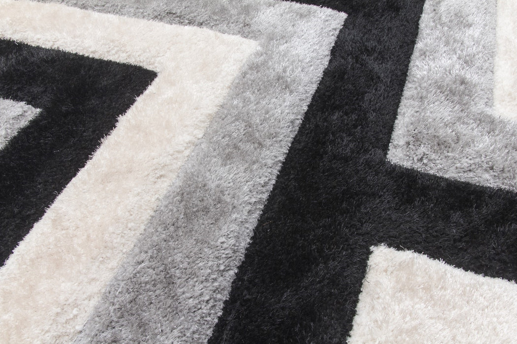 Luxus Cascade - 3D Shaggy Rug - Grey