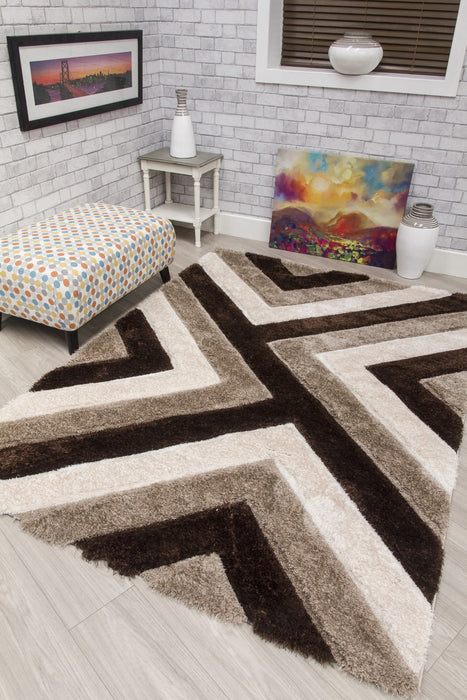 Luxus Cascade - 3D Shaggy Rug - Beige