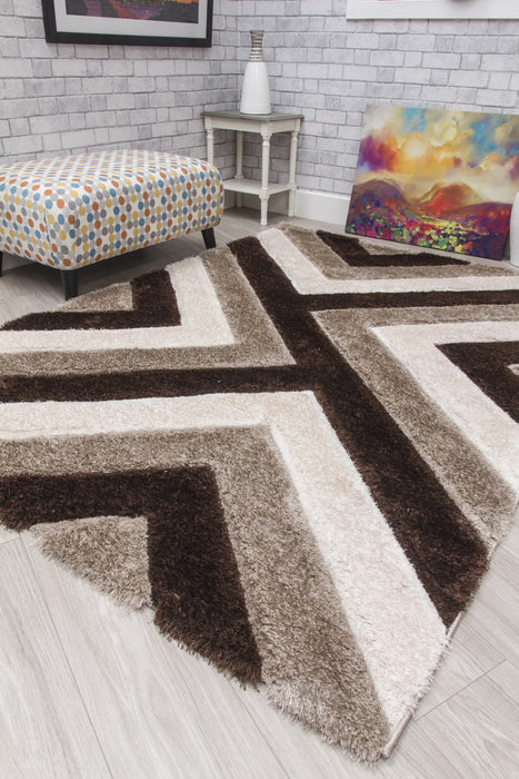 Luxus Cascade - 3D Shaggy Rug - Beige