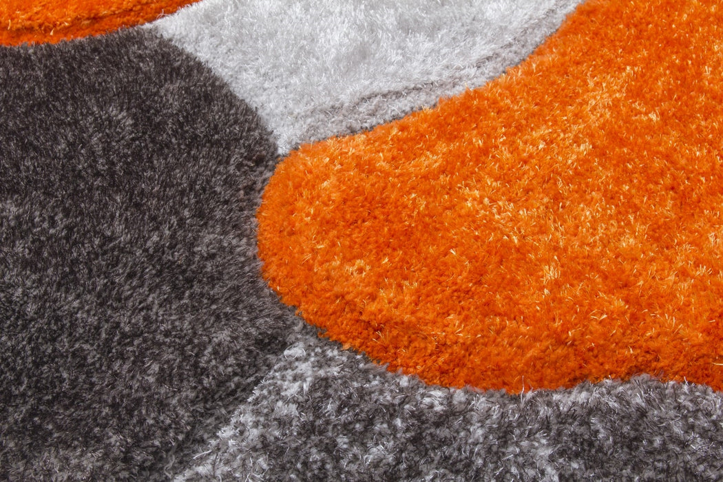 Luxus Stones - 3D Shaggy Rug - Multi Orange