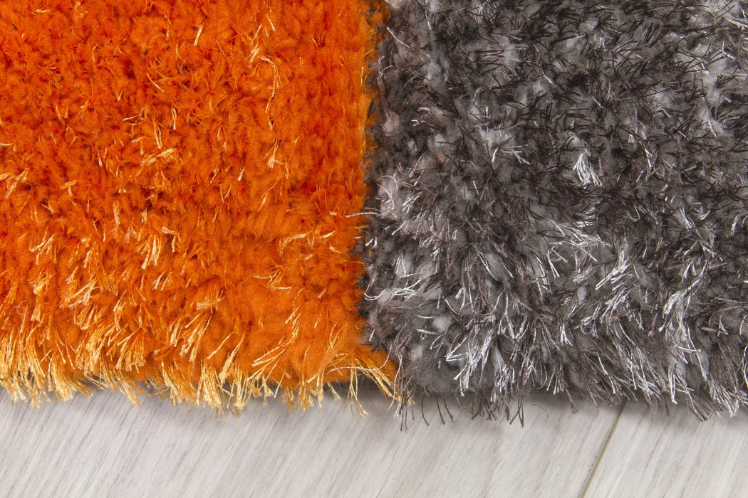 Luxus Stones - 3D Shaggy Rug - Multi Orange