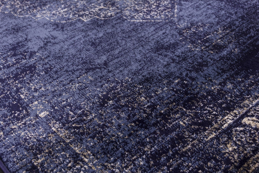 Navy Blue Distressed Rug - Vintage Classic