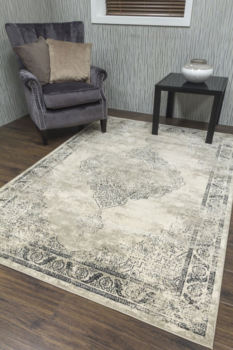 Beige Distressed Rug - Vintage Classic