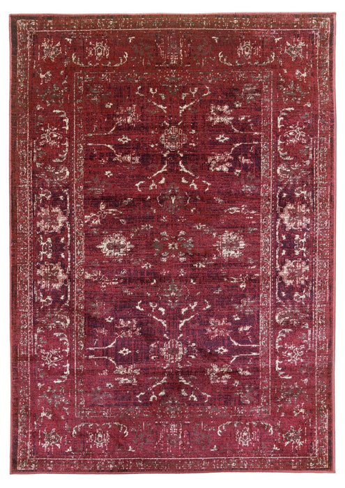 Burgundy Red Distressed Rug - Vintage Timeless